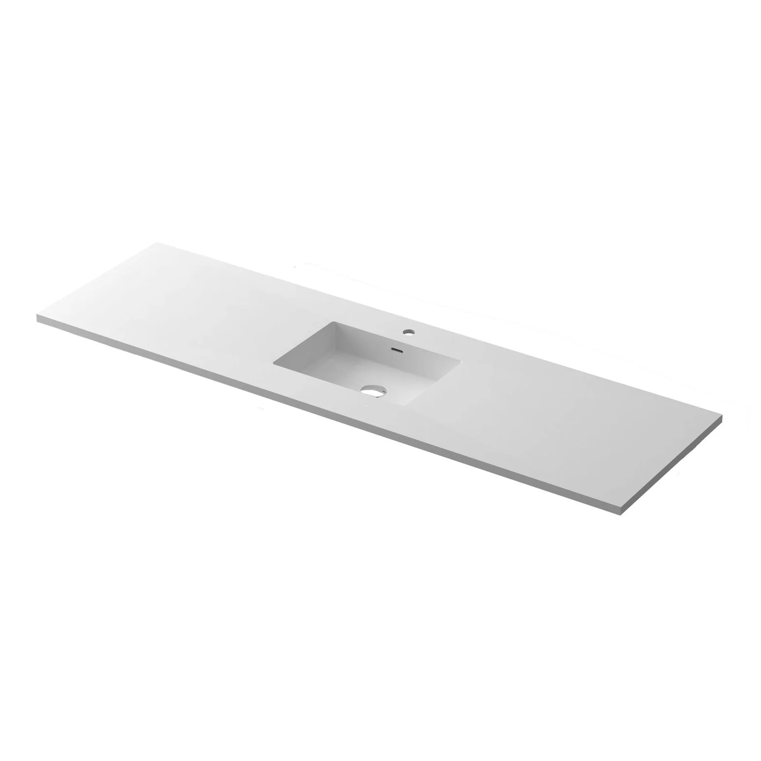Laviva Forever VIVA Stone 72" Matte White Solid Surface Countertop with Single Integrated Sink 313SQ1HSS-72C-MW - Image 2