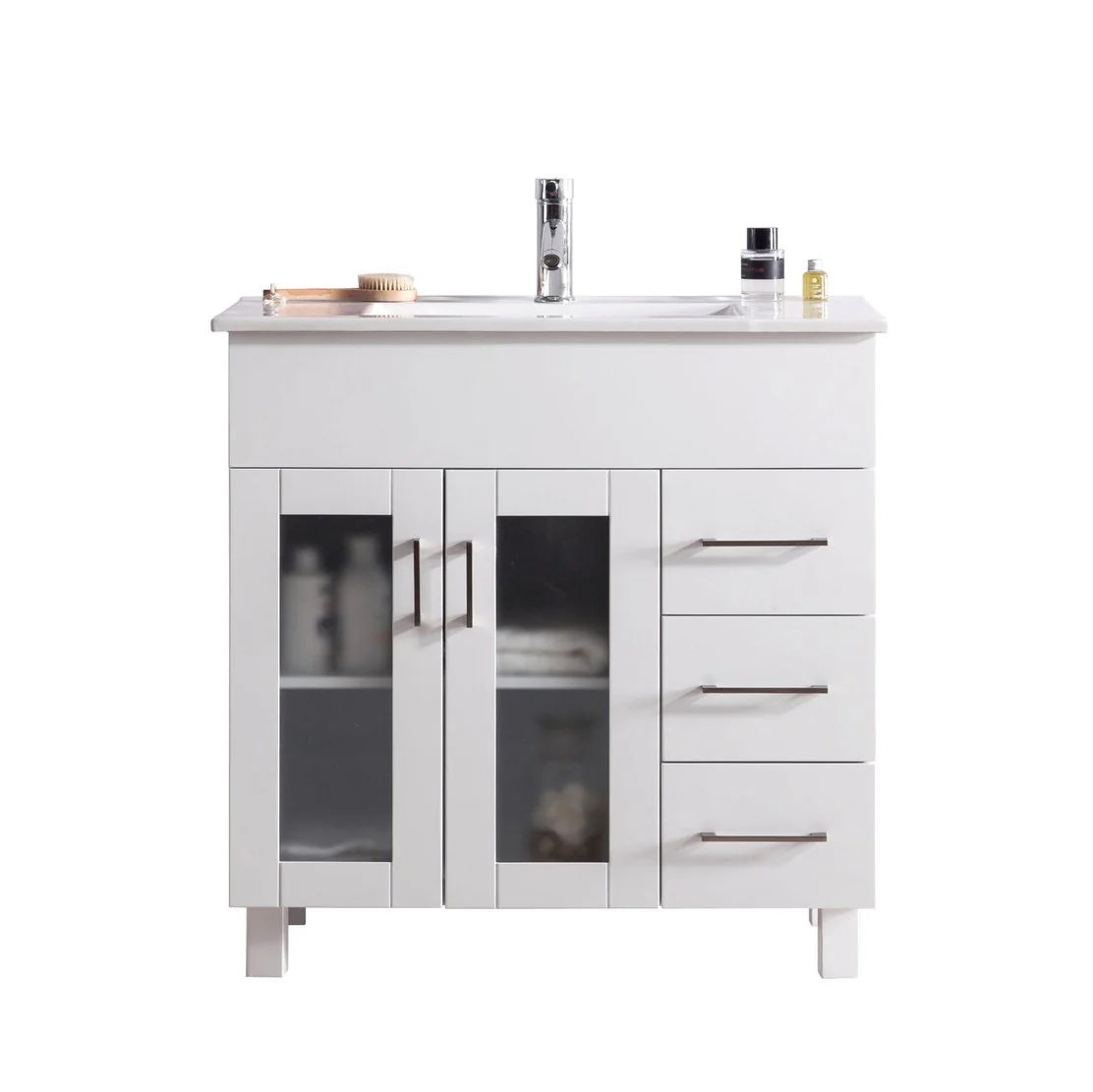 Laviva Nova 36" White Bathroom Vanity with White Ceramic Basin Countertop 31321529-36W-CB - Image 8