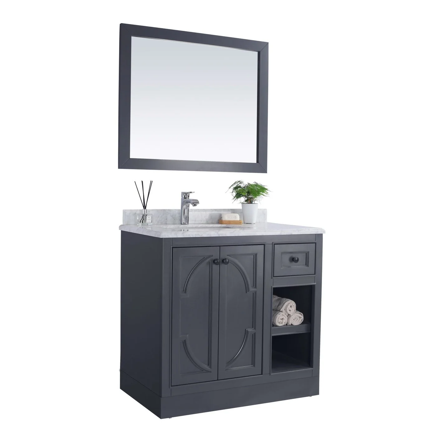 Laviva Odyssey 36" Maple Grey Bathroom Vanity Cabinet 313613-36G - Image 3