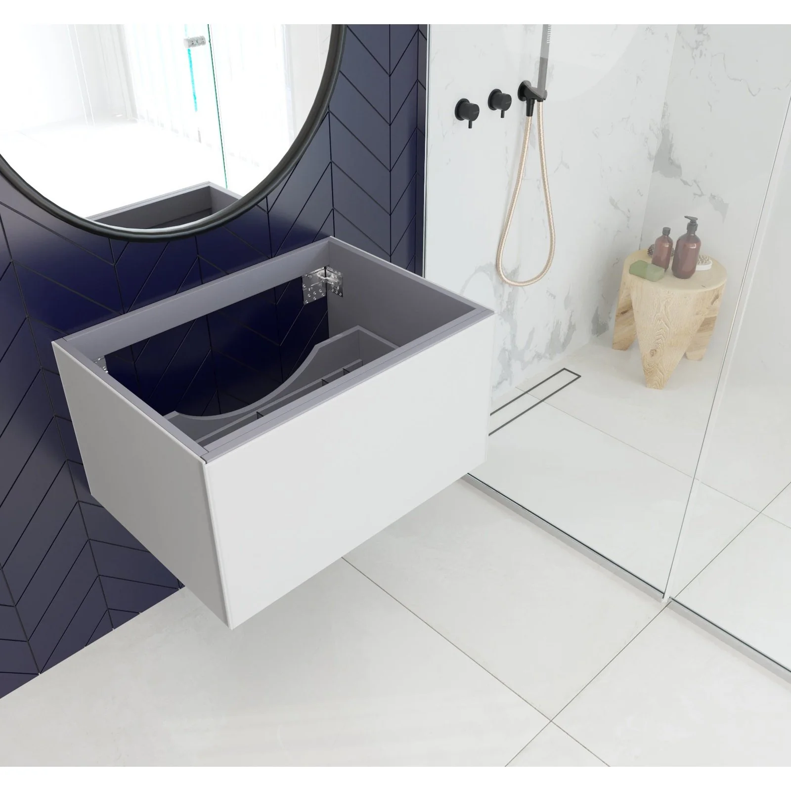 Laviva Vitri 30" Cloud White Wall Hung Bathroom Vanity Cabinet 313VTR-30CW - Image 3