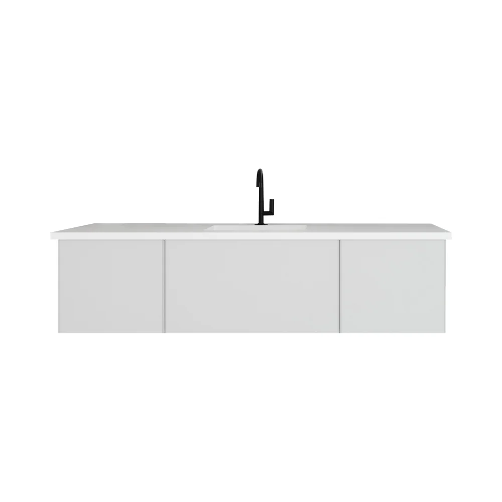 Laviva Vitri 66" Cloud White Single Sink Bathroom Vanity with VIVA Stone Matte White Solid Surface Countertop 313VTR-66CW-MW - Image 4