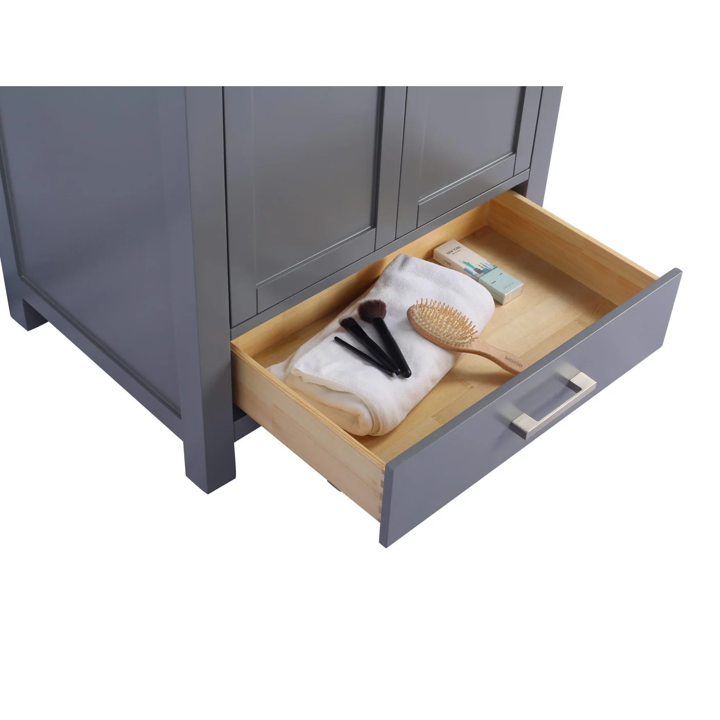 Laviva Wilson 30" Grey Bathroom Vanity with Matte White VIVA Stone Solid Surface Countertop 313ANG-30G-MW - Image 4