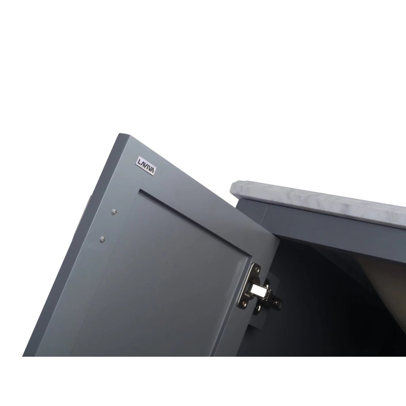 Laviva Wilson 30" Grey Bathroom Vanity with Matte White VIVA Stone Solid Surface Countertop 313ANG-30G-MW - Image 6
