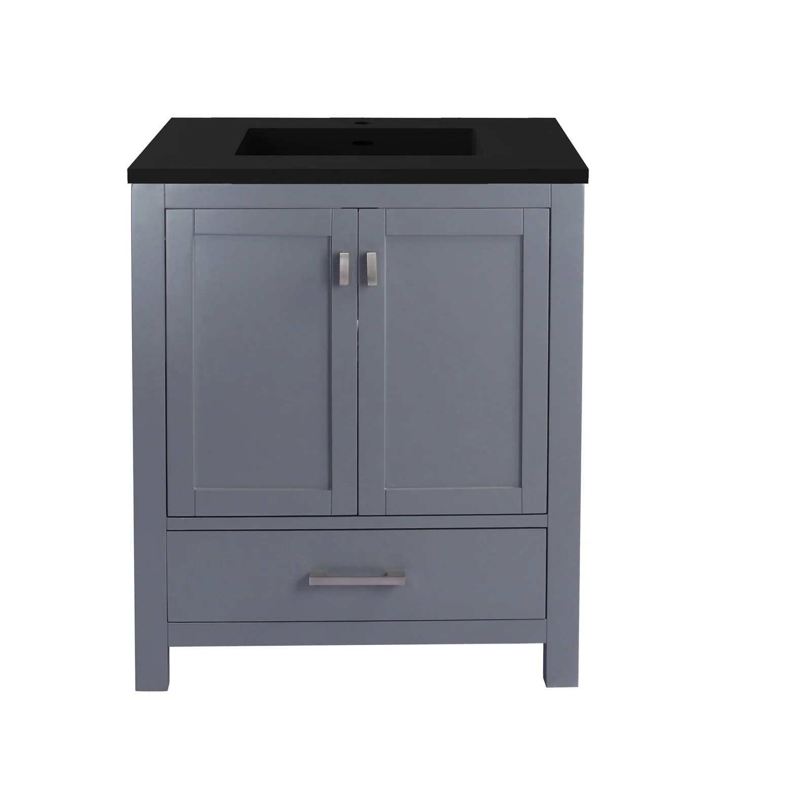 Laviva Wilson 30" Grey Bathroom Vanity with Matte White VIVA Stone Solid Surface Countertop 313ANG-30G-MW - Image 7