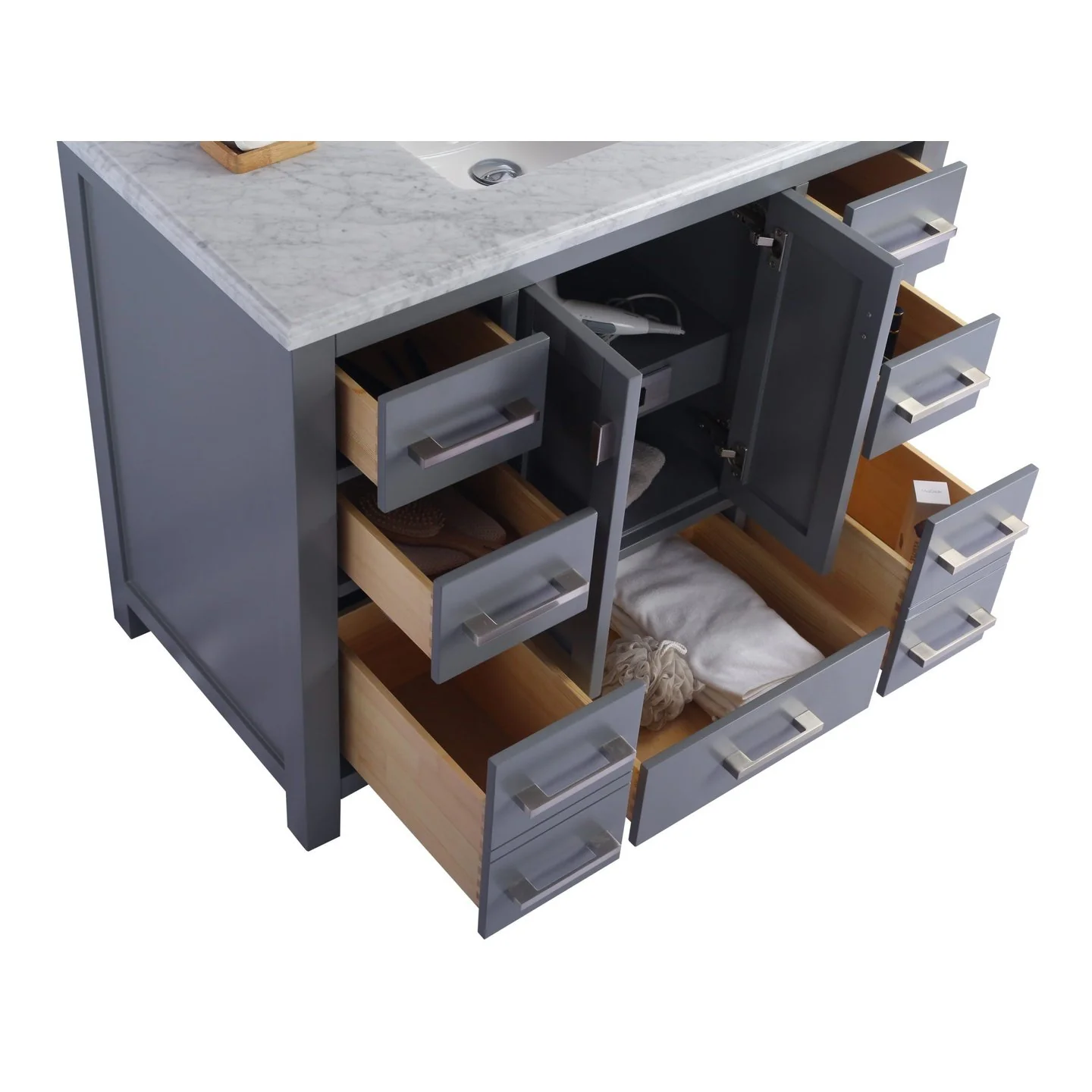 Laviva Wilson 42" Grey Bathroom Vanity Cabinet 313ANG-42G - Image 6