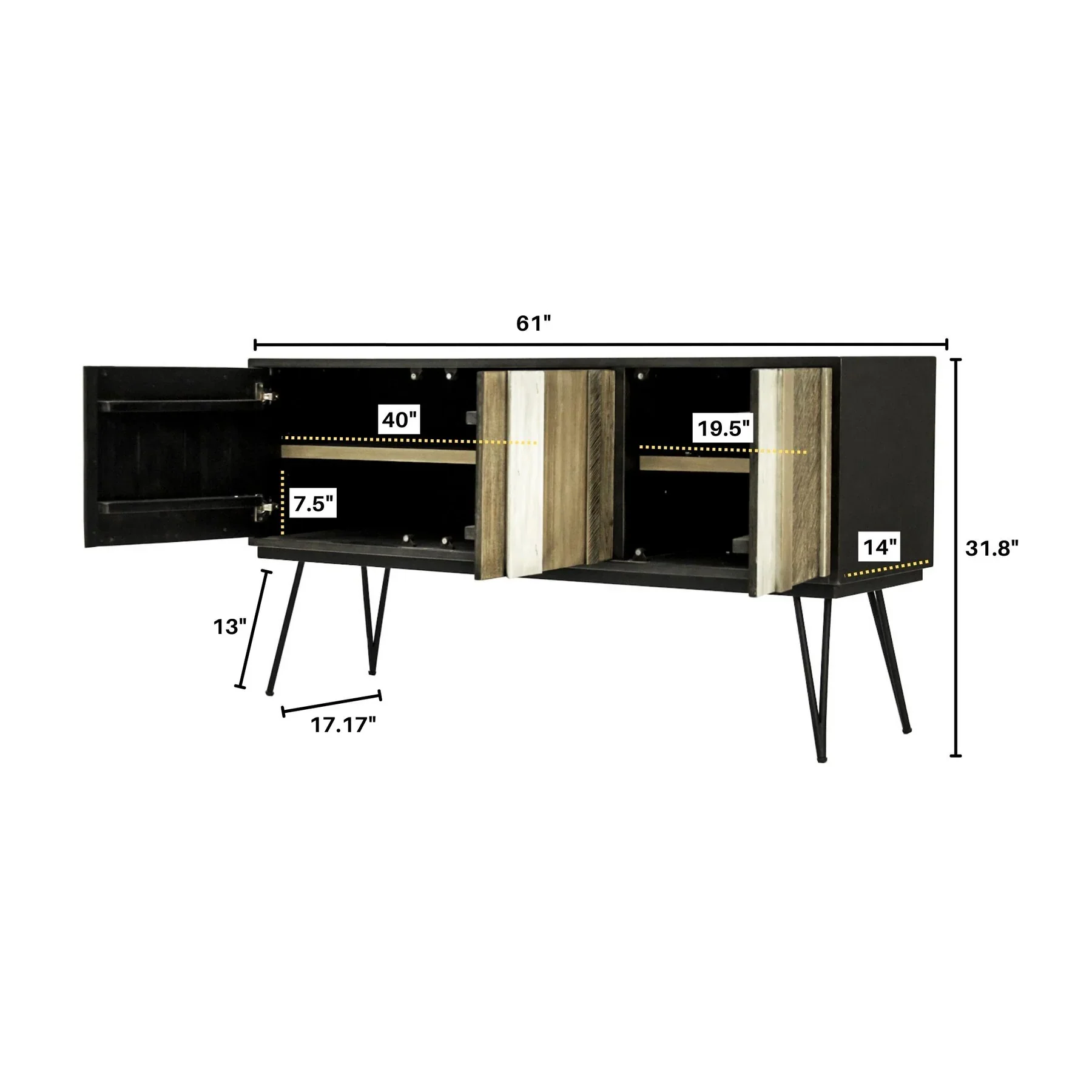 LH Imports Metro Noir Havana Sideboard NHA003B - Image 11