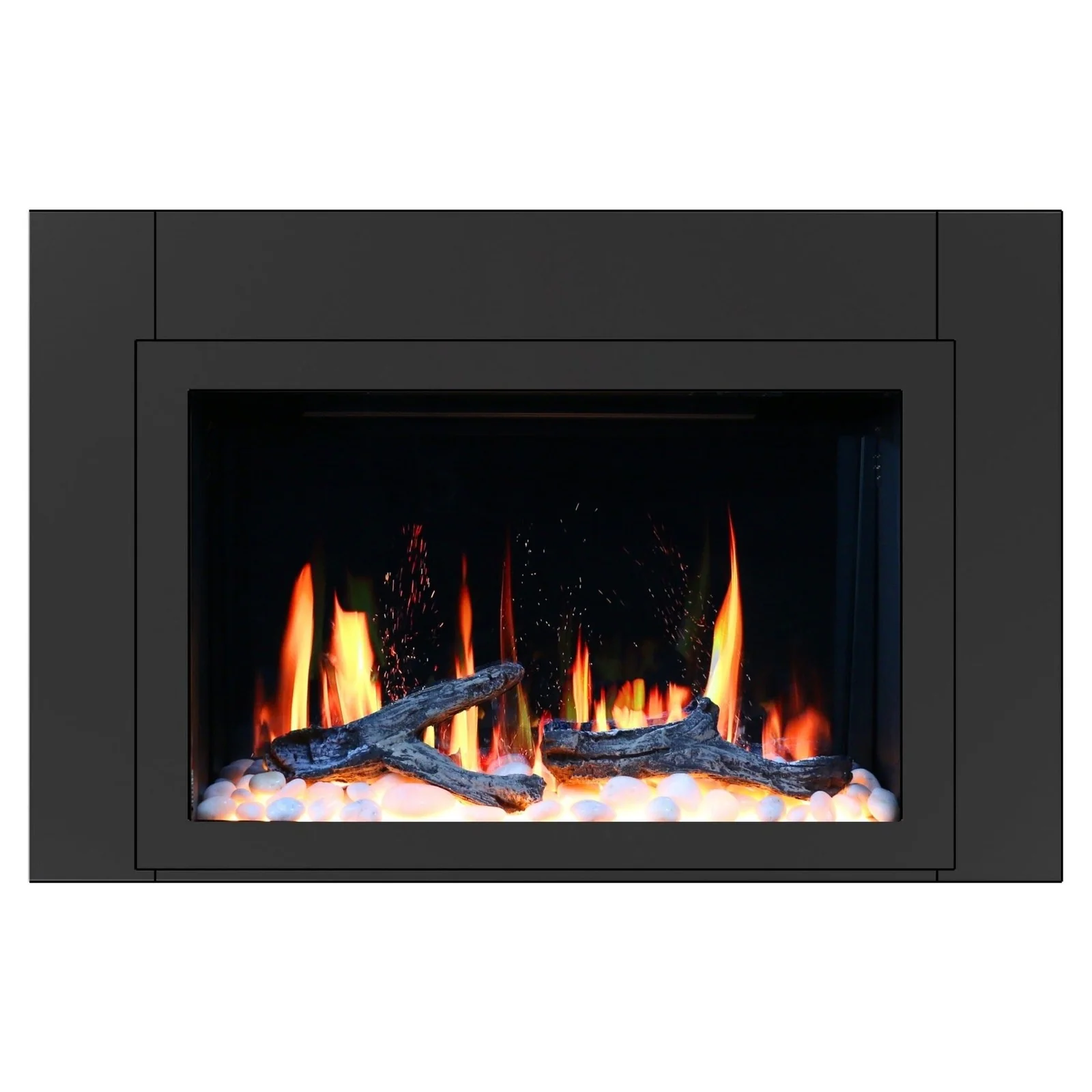 Litedeer Homes LiteStar 33" Smart Electric Fireplace Insert with App Driftwood Logs & River Rock (ZEF38VC-33) - Image 7