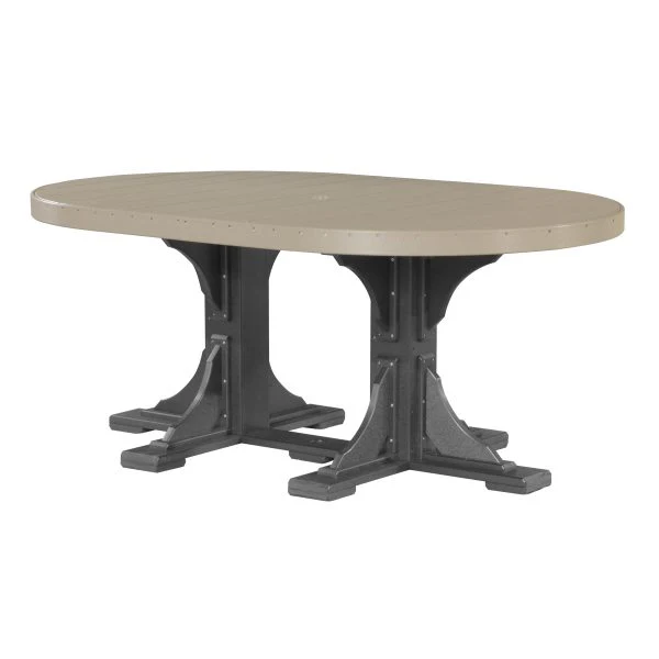LuxCraft 4' x 6' Dining Height Poly Oval Table - Image 11