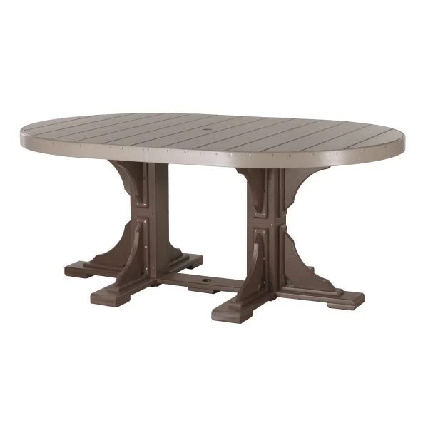 LuxCraft 4' x 6' Dining Height Poly Oval Table - Image 12