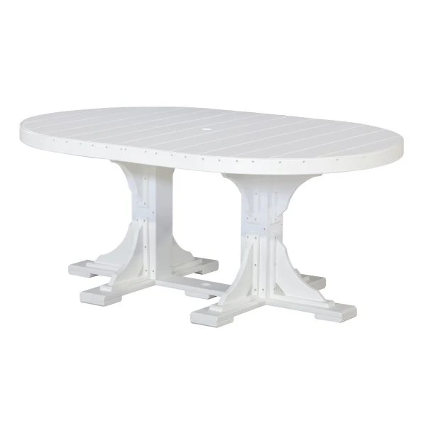 LuxCraft 4' x 6' Dining Height Poly Oval Table - Image 13