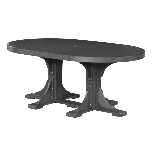 LuxCraft 4' x 6' Dining Height Poly Oval Table - Image 3