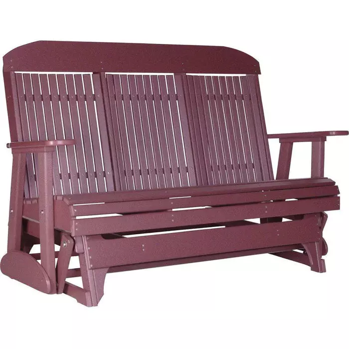 LuxCraft 5' Classic Poly Double Glider Chair With Center Tray - Image 5
