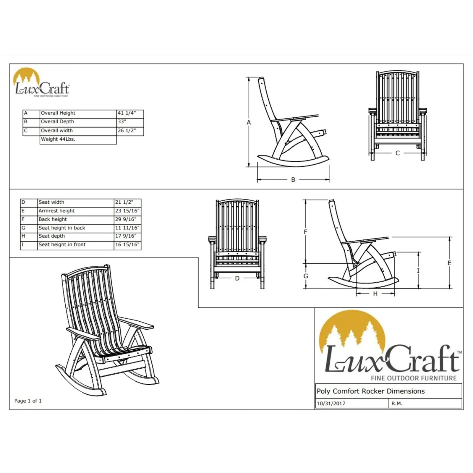 LuxCraft Poly Comfort Rocker Chair - Image 2