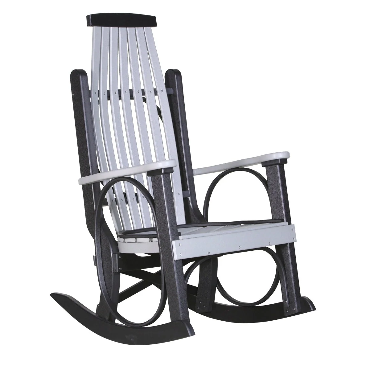 LuxCraft Poly Porch Grandpa's Outdoor Patio Rocker Rocking Arm Chair - Image 11