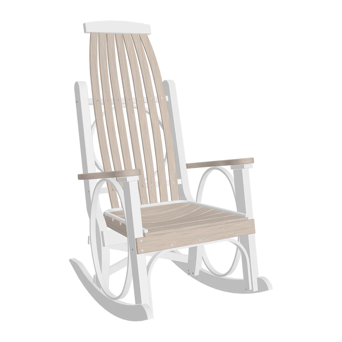 LuxCraft Poly Porch Grandpa's Outdoor Patio Rocker Rocking Arm Chair - Image 20
