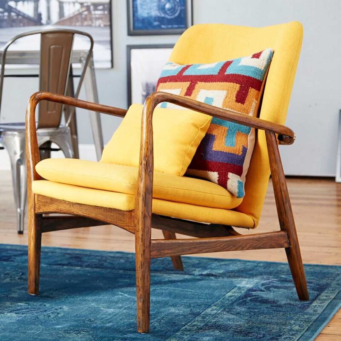 Manhattan Comfort Bradley Charcoal and Walnut Accent Chair and Ottoman - Image 11