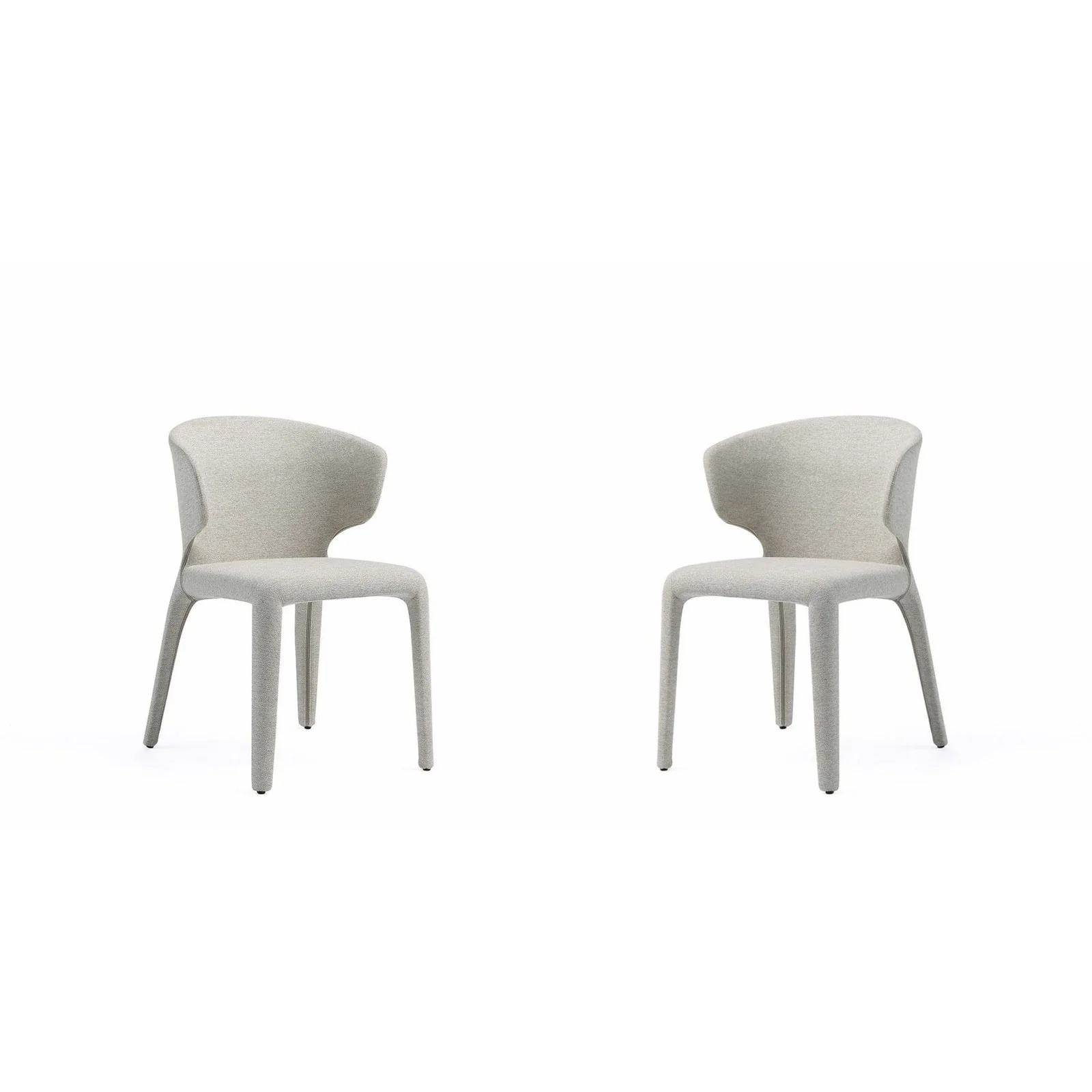 Manhattan Comfort Conrad Modern Woven Tweed Dining Chair in Wheat (Set of 2) - Image 3
