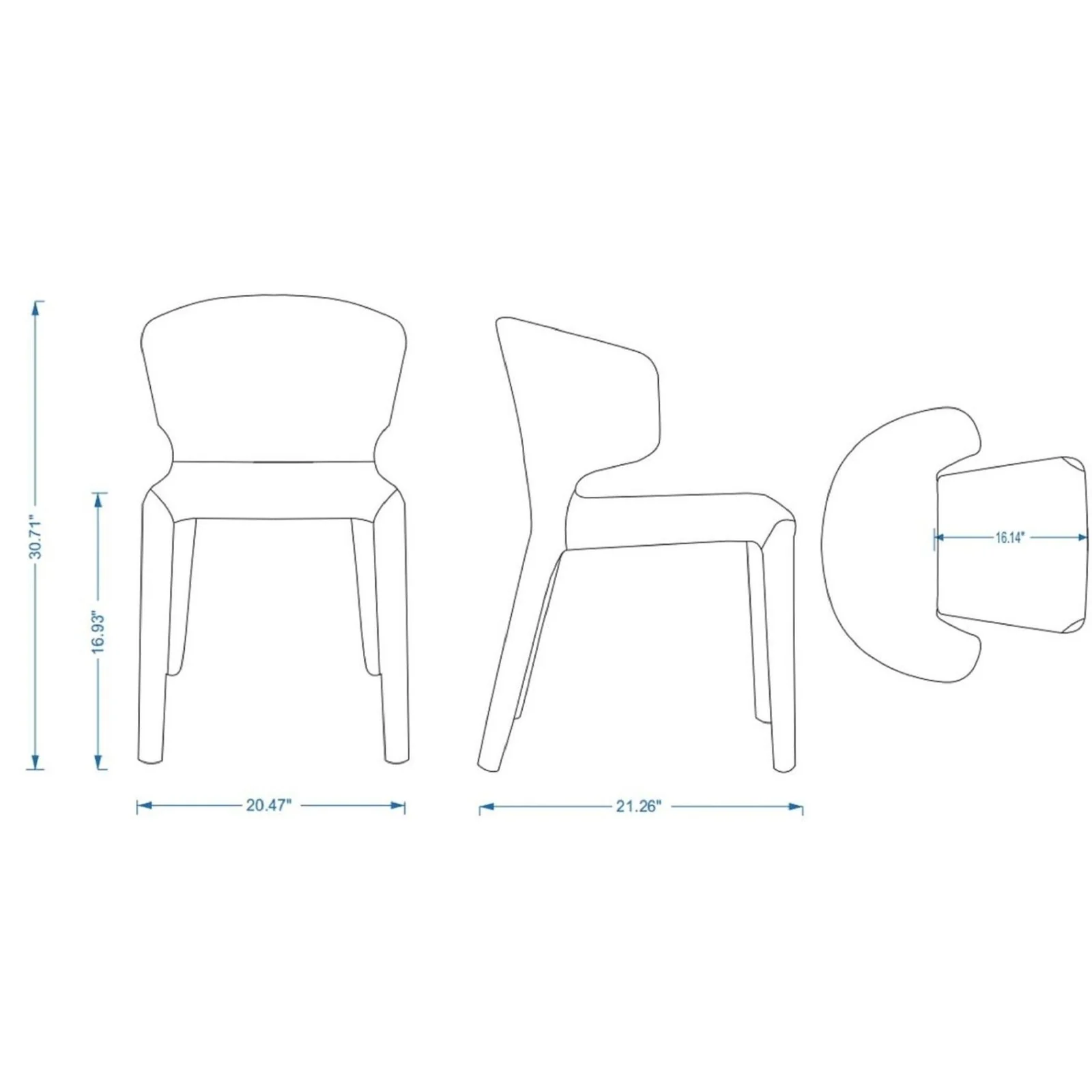 Manhattan Comfort Conrad Modern Woven Tweed Dining Chair in Wheat (Set of 2) - Image 8