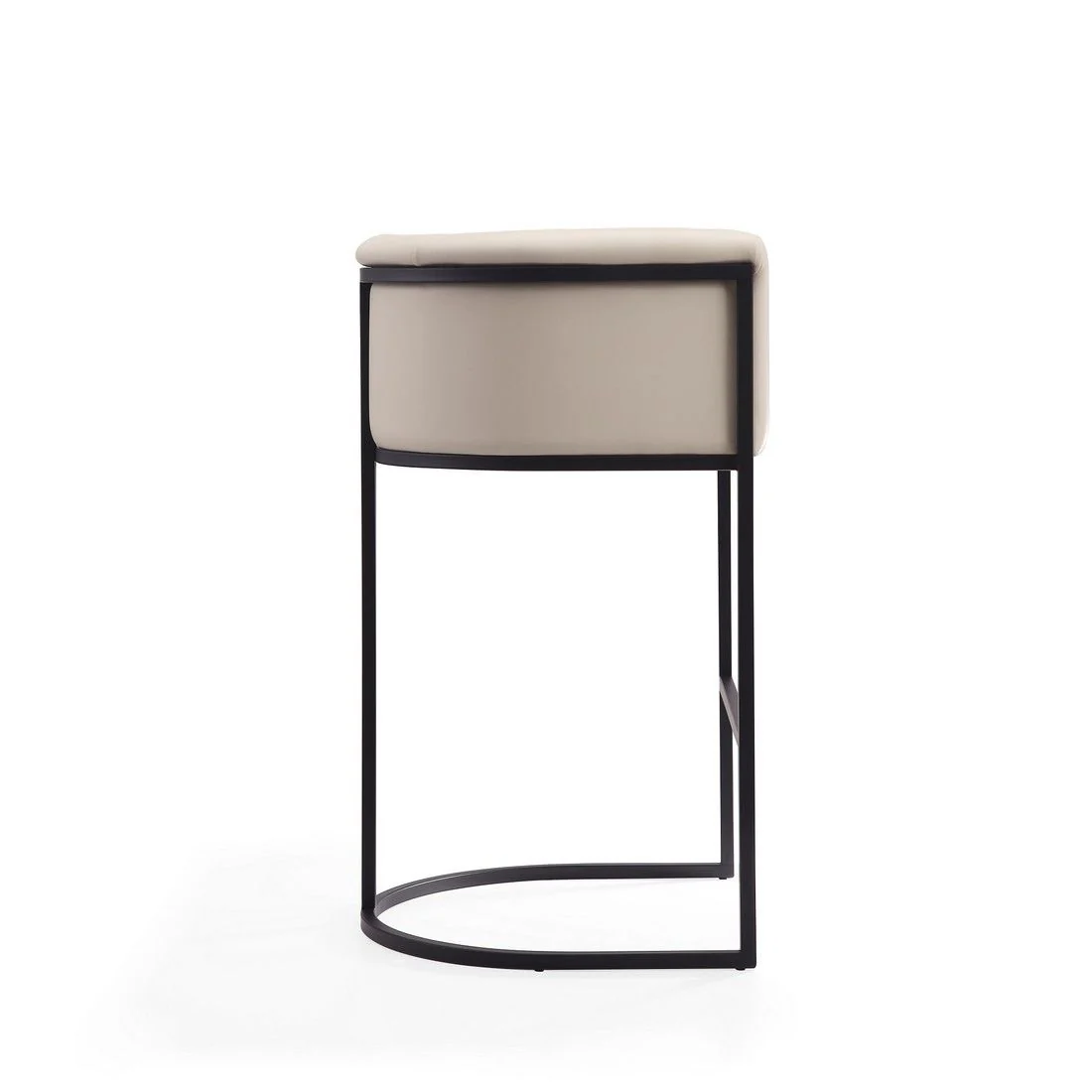 Manhattan Comfort Cosmopolitan 37.8 in. Cream and Black Metal Barstool (Set of 2) - Image 4