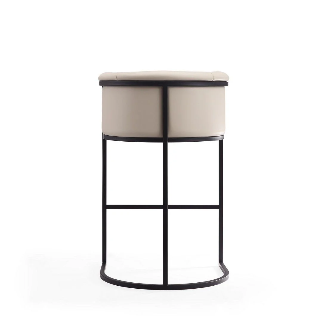 Manhattan Comfort Cosmopolitan 37.8 in. Cream and Black Metal Barstool (Set of 2) - Image 6