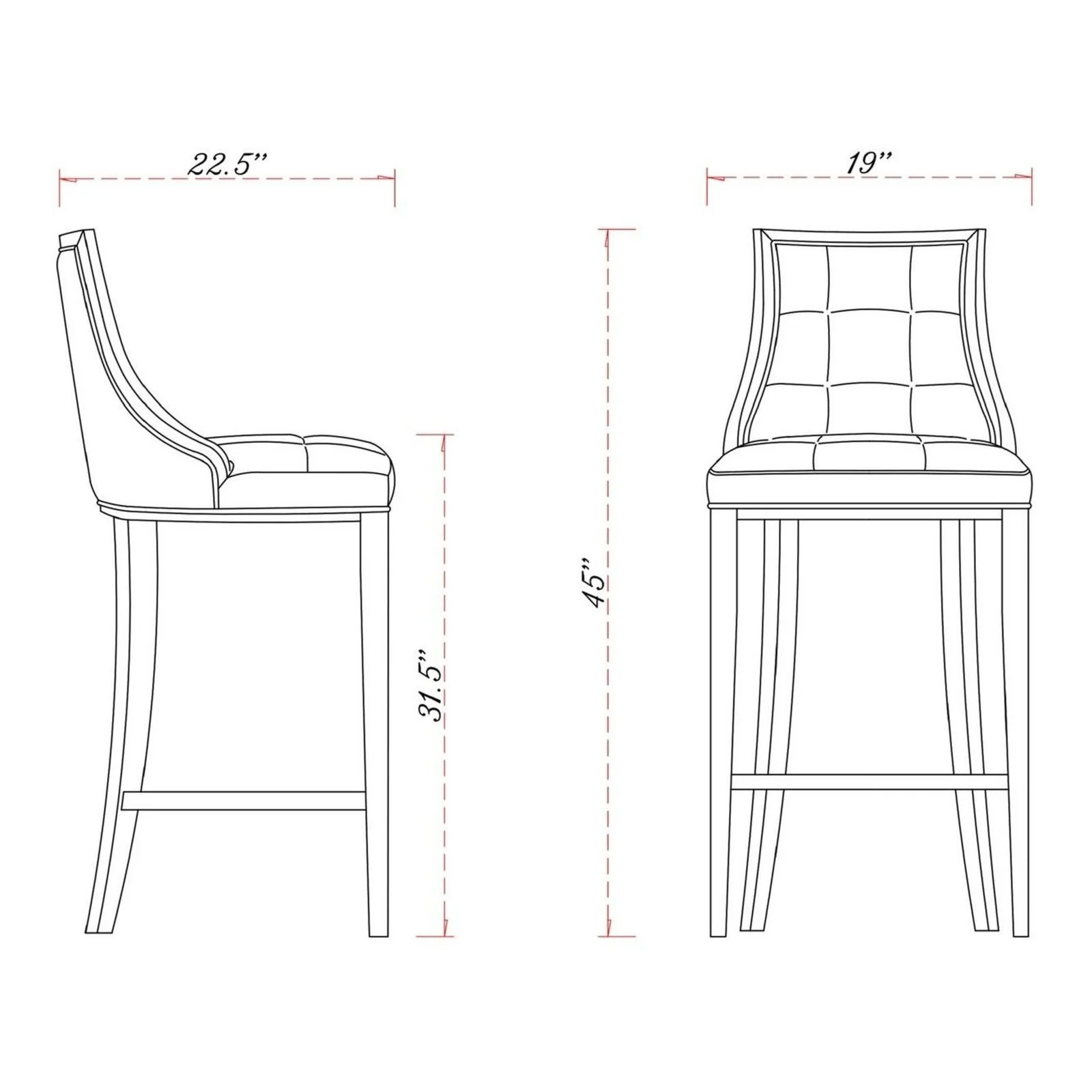 Manhattan Comfort Fifth Avenue Faux Leather Barstool in Pebble Grey (Set of 3) - Image 29