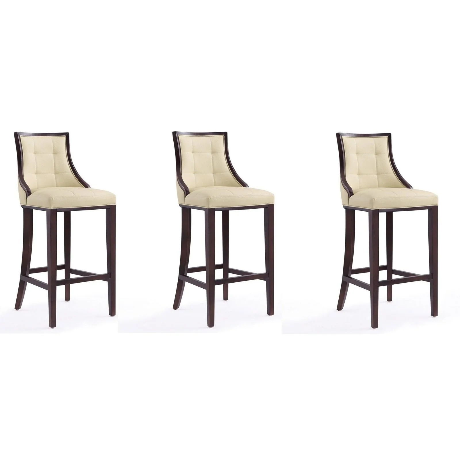 Manhattan Comfort Fifth Avenue Faux Leather Barstool in Pebble Grey (Set of 3) - Image 9