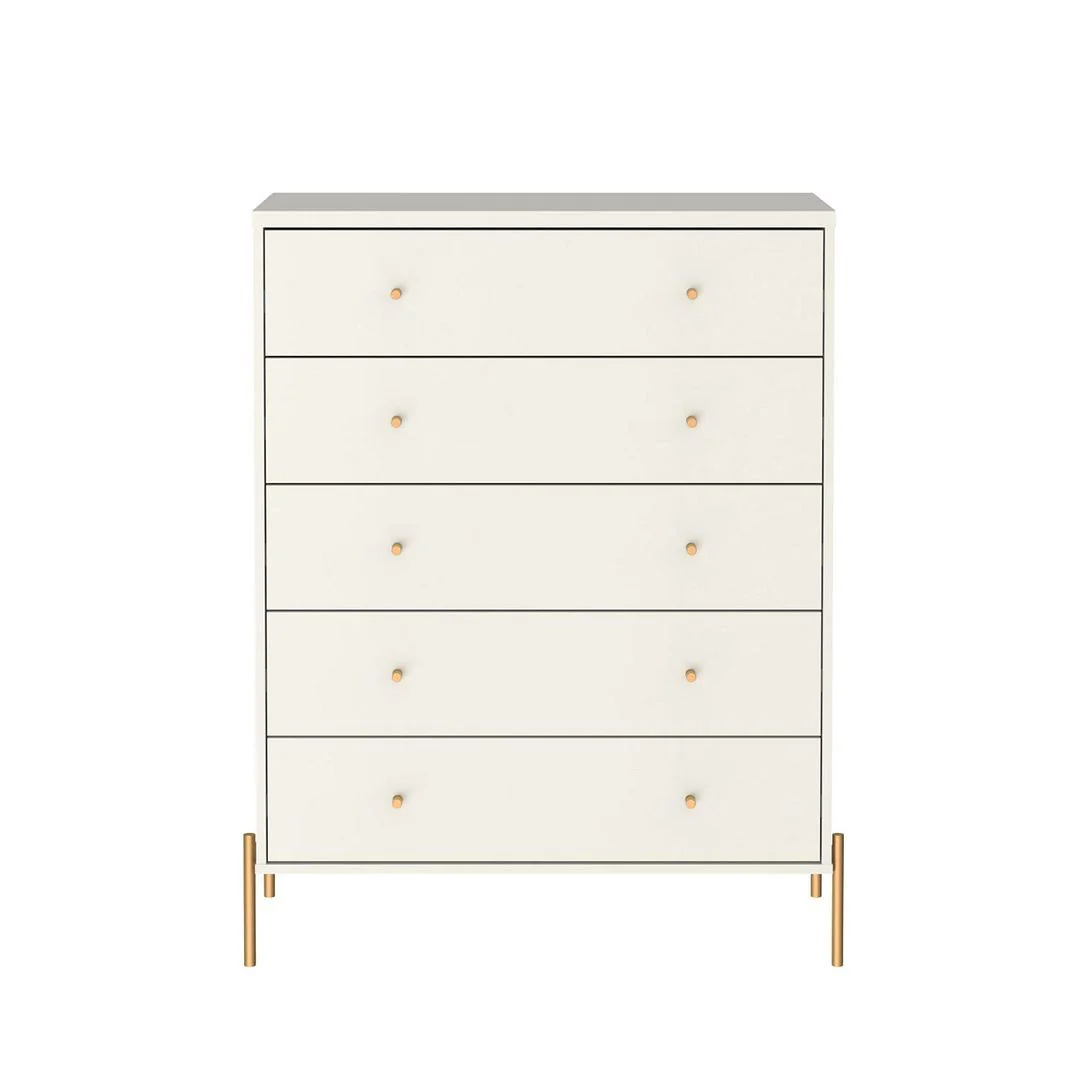 Manhattan Comfort Jasper Full Extension Tall Dresser, Classic Dresser and Nightstand Set of 3 in White Gloss - Image 24