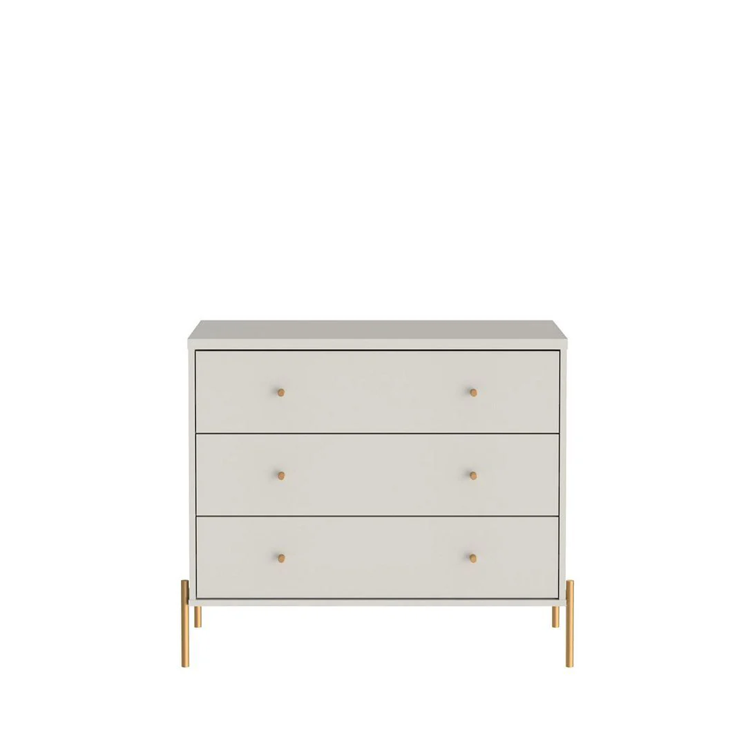 Manhattan Comfort Jasper Full Extension Tall Dresser, Classic Dresser and Nightstand Set of 3 in White Gloss - Image 25