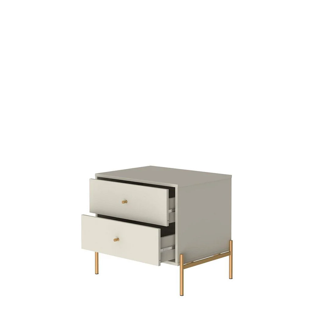 Manhattan Comfort Jasper Full Extension Tall Dresser, Classic Dresser and Nightstand Set of 3 in White Gloss - Image 27