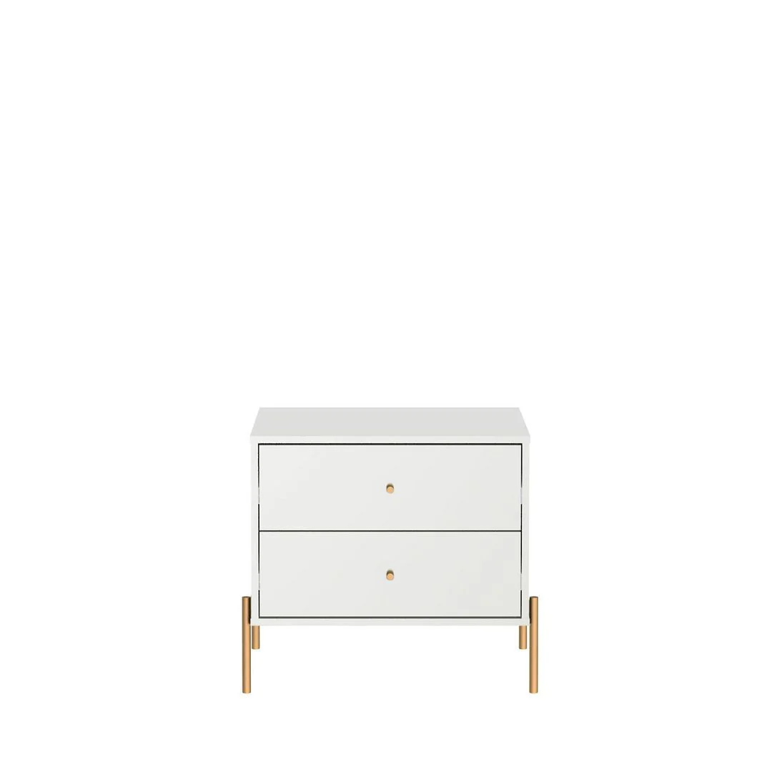 Manhattan Comfort Jasper Full Extension Tall Dresser, Classic Dresser and Nightstand Set of 3 in White Gloss - Image 5