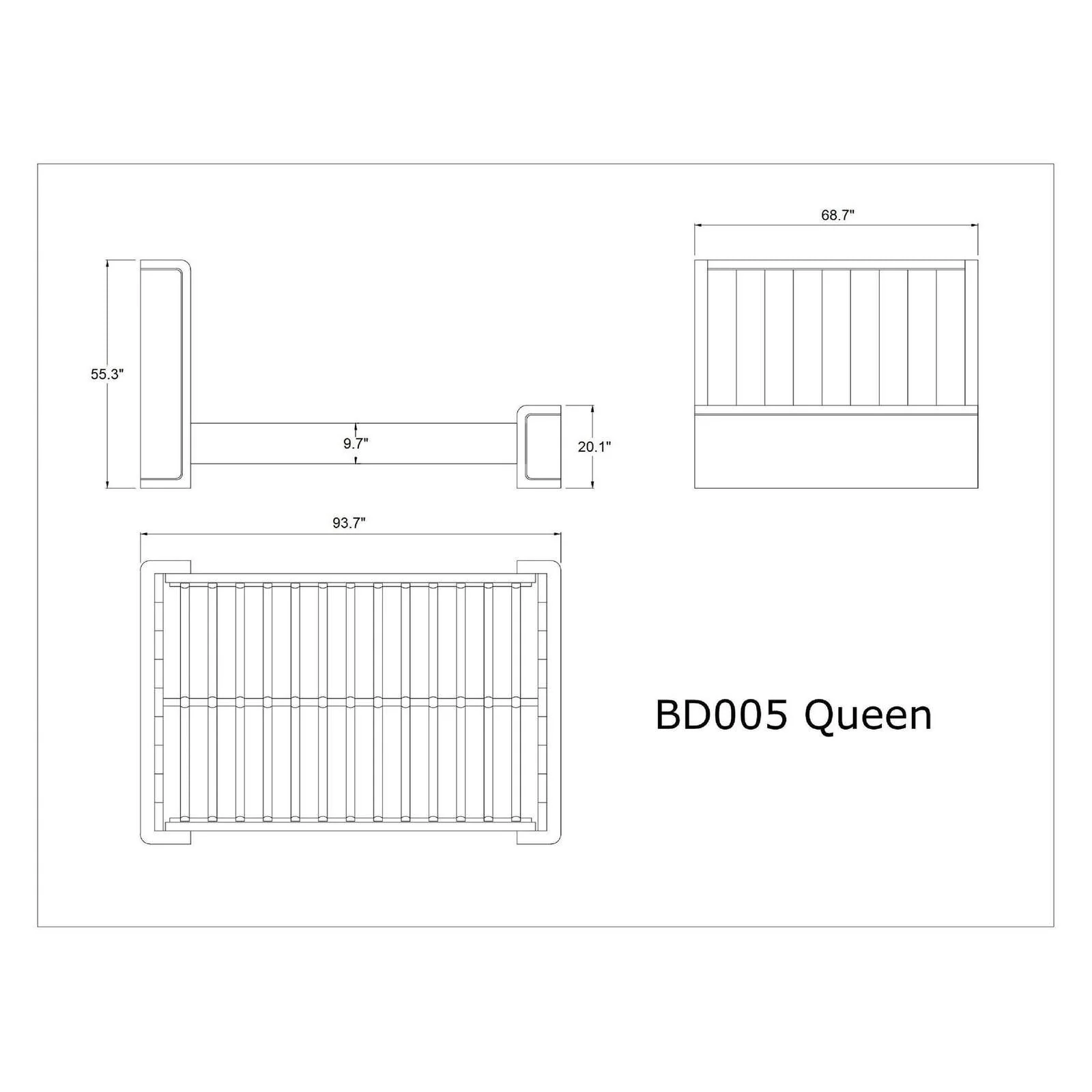 Manhattan Comfort Kingdom Cream Queen Bed - Image 11