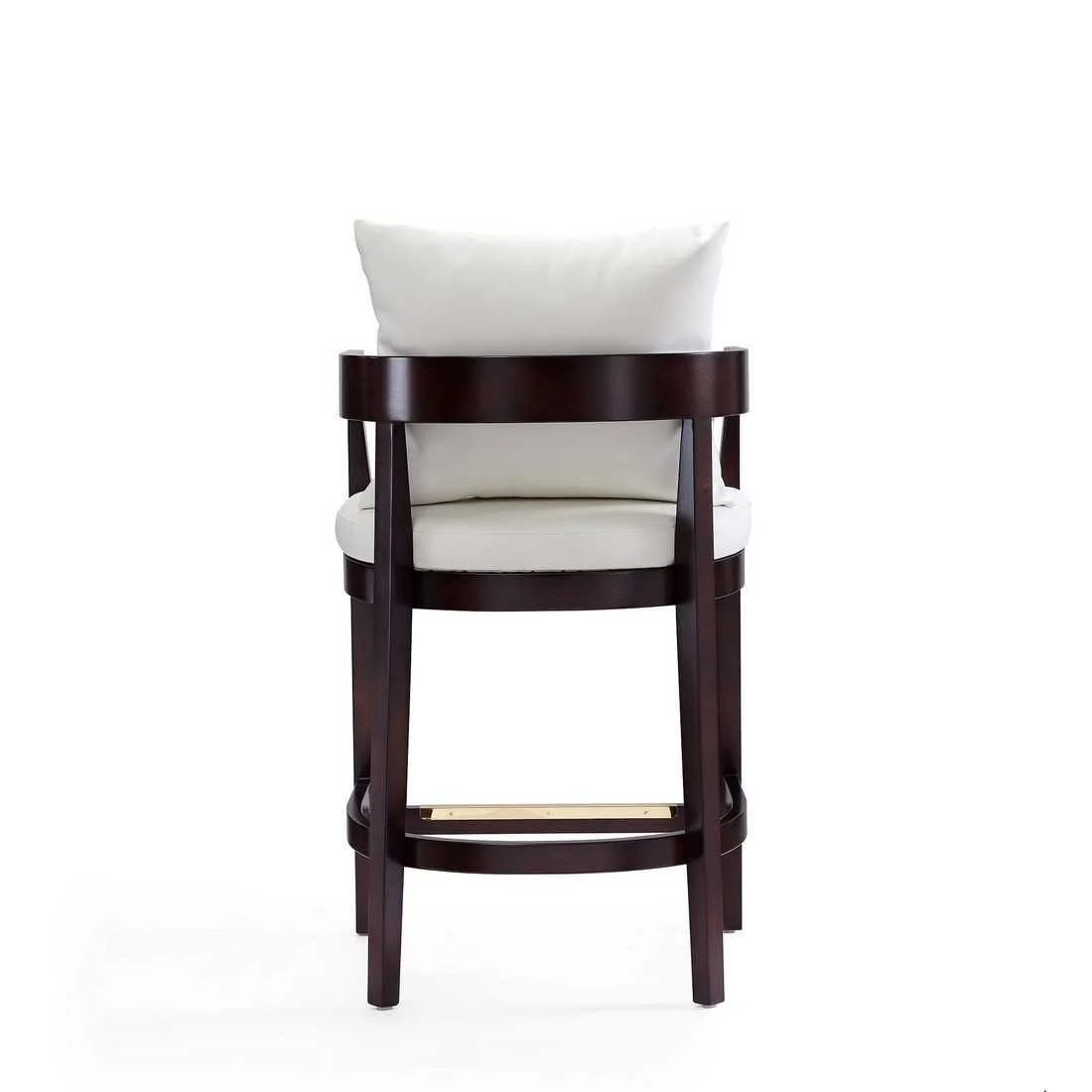 Manhattan Comfort Ritz 34 in. Ivory and Dark Walnut Beech Wood Counter Height Bar Stool (Set of 3) - Image 6
