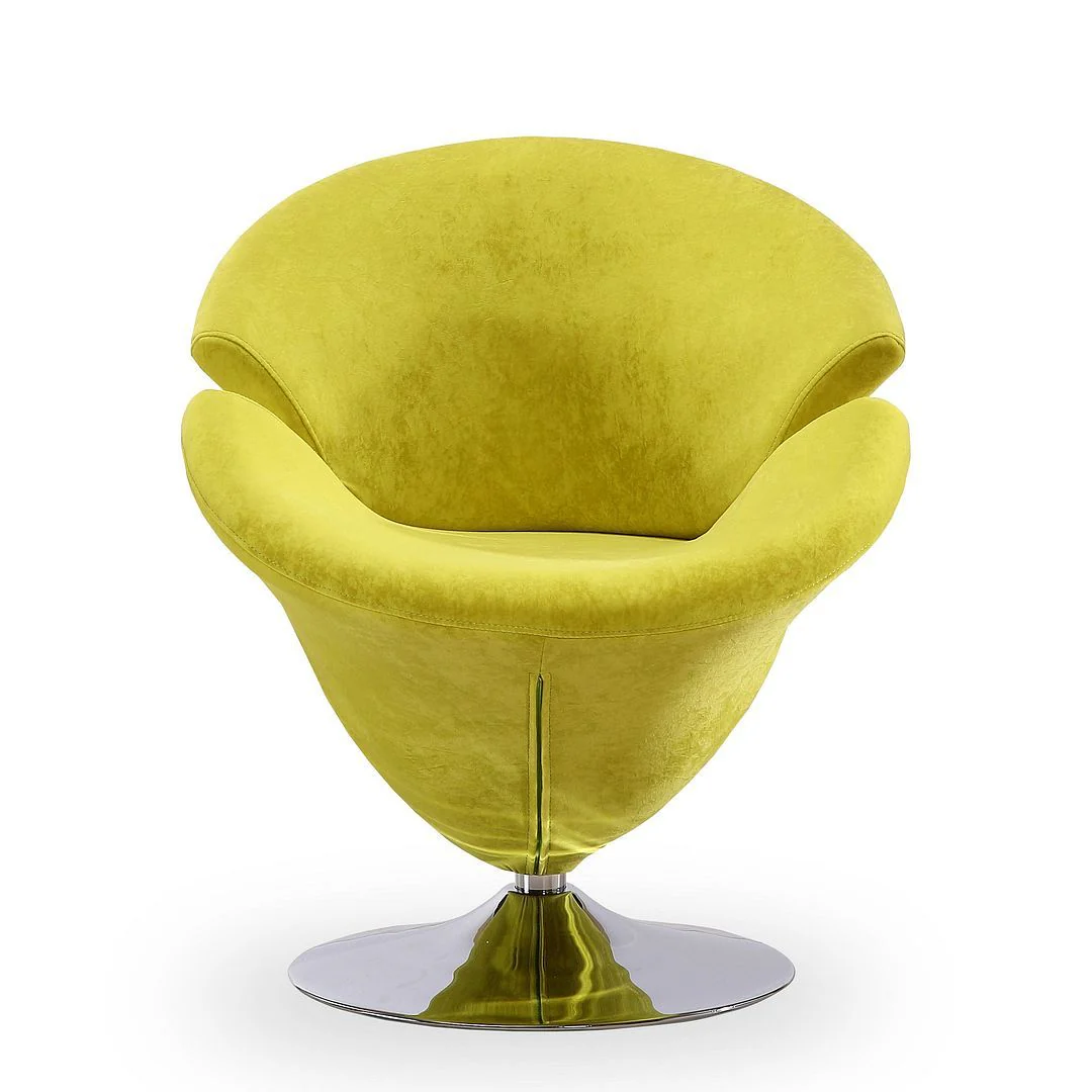 Manhattan Comfort Tulip Swivel Accent Chair Set of 5 in Multi Color White, Orange, Yellow, Green and Red - Image 5