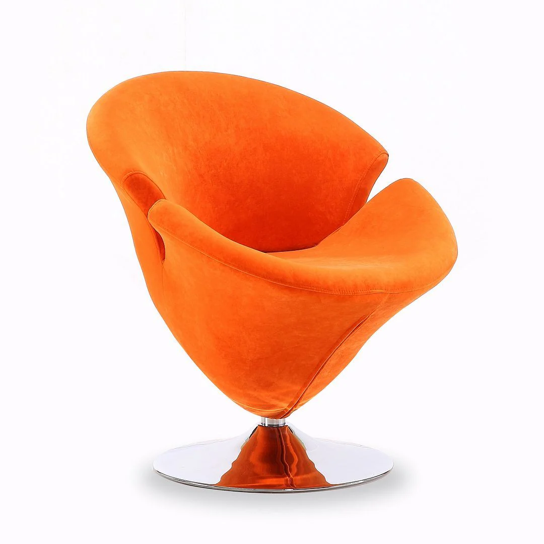Manhattan Comfort Tulip Swivel Accent Chair Set of 5 in Multi Color White, Orange, Yellow, Green and Red - Image 7