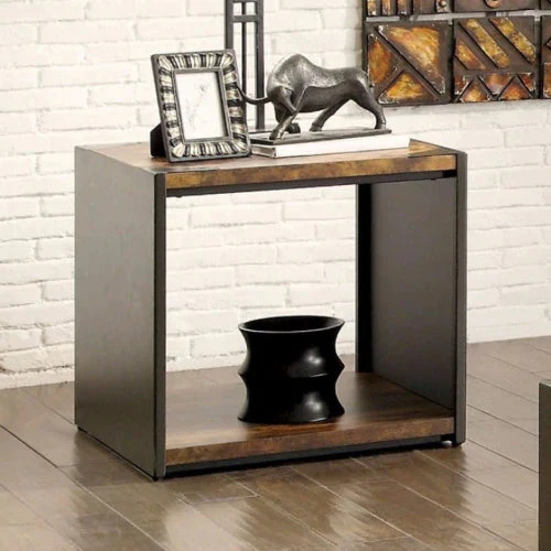 Benzara Matte Black End Table BM119864