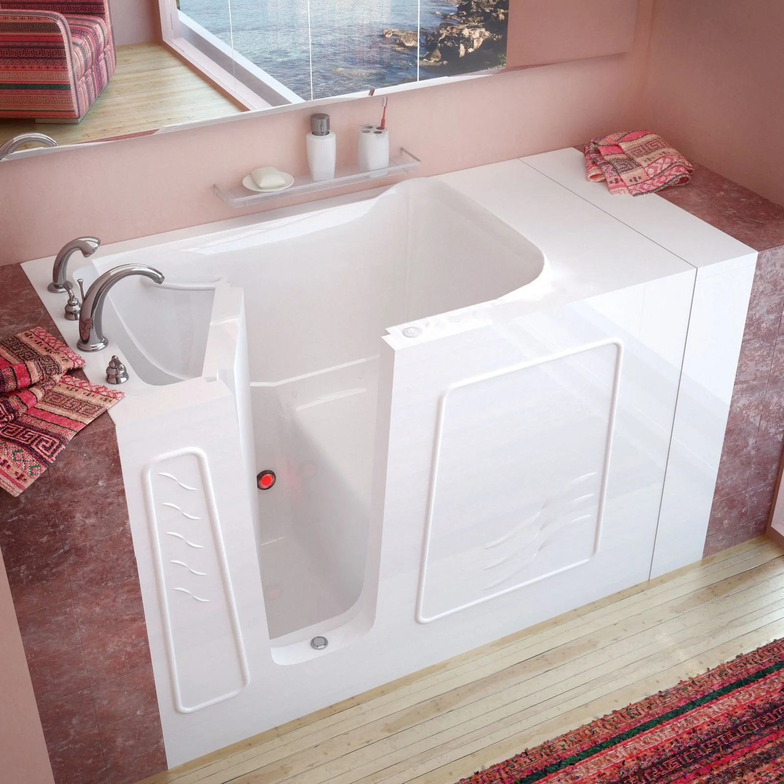 MediTub  Walk-In 30 x 53 Left Drain White Soaking Walk-In Bathtub 3053LWS