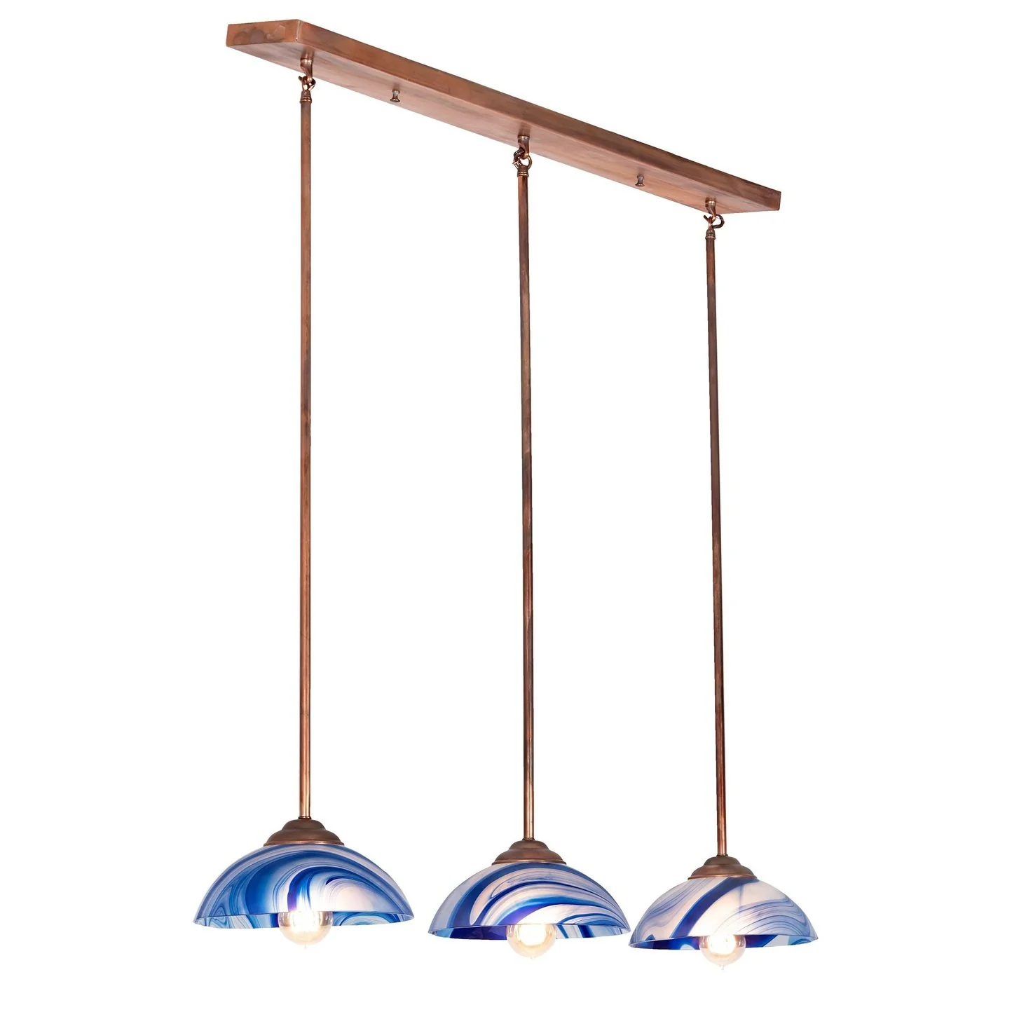 Meyda 39" Long Curacao Swirl 3 LT Island Pendant - Image 2