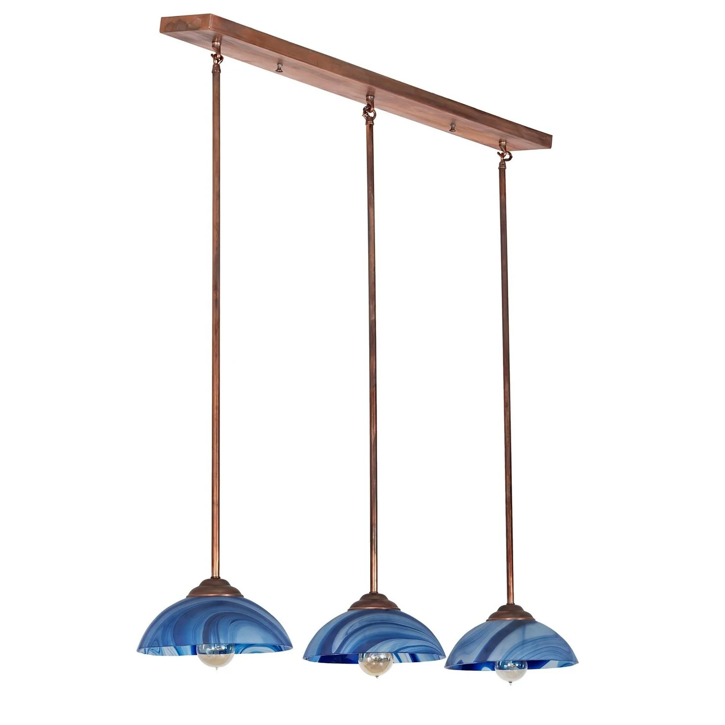 Meyda 39" Long Curacao Swirl 3 LT Island Pendant - Image 5
