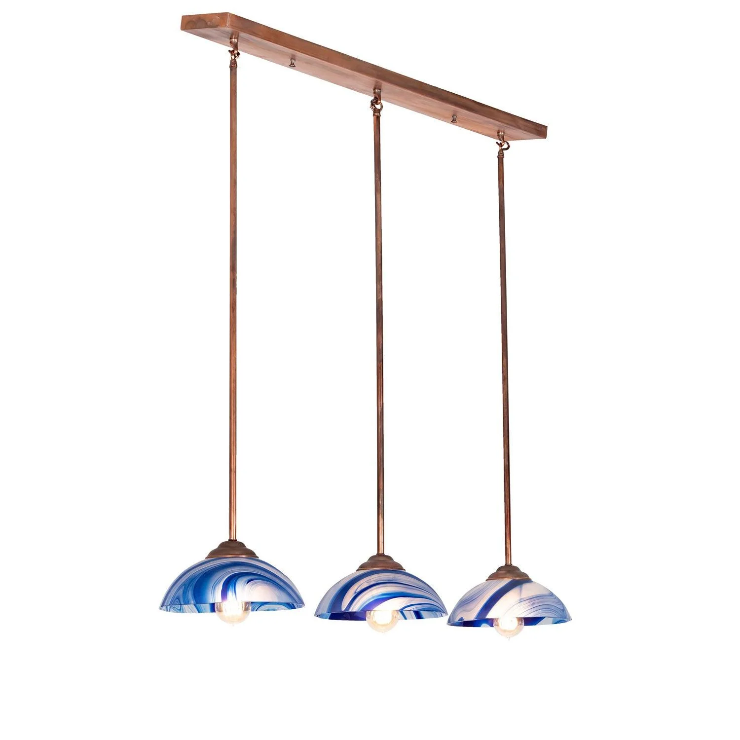 Meyda 39" Long Curacao Swirl 3 LT Island Pendant - Image 6
