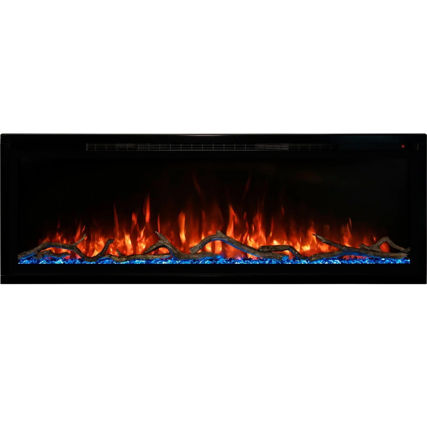Modern Flames Allwood Wall System in Driftwood Gray | 60'' Spectrum Slimline Electric Fireplace - Image 11