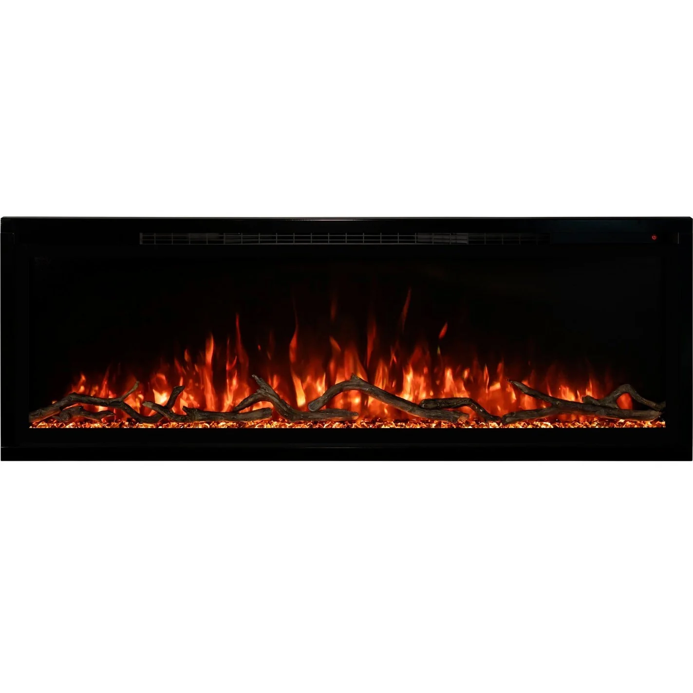 Modern Flames Allwood Wall System in Driftwood Gray | 60'' Spectrum Slimline Electric Fireplace - Image 5