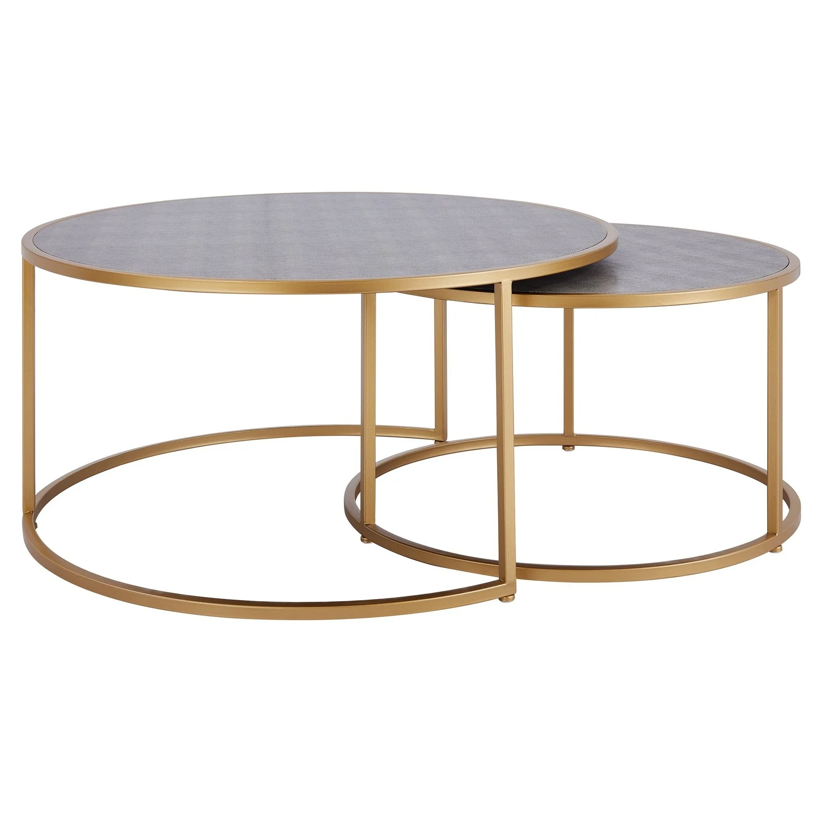 New Pacific Direct Anza Faux Shagreen Nesting Coffee Table Set of 2 1600043 - Image 2