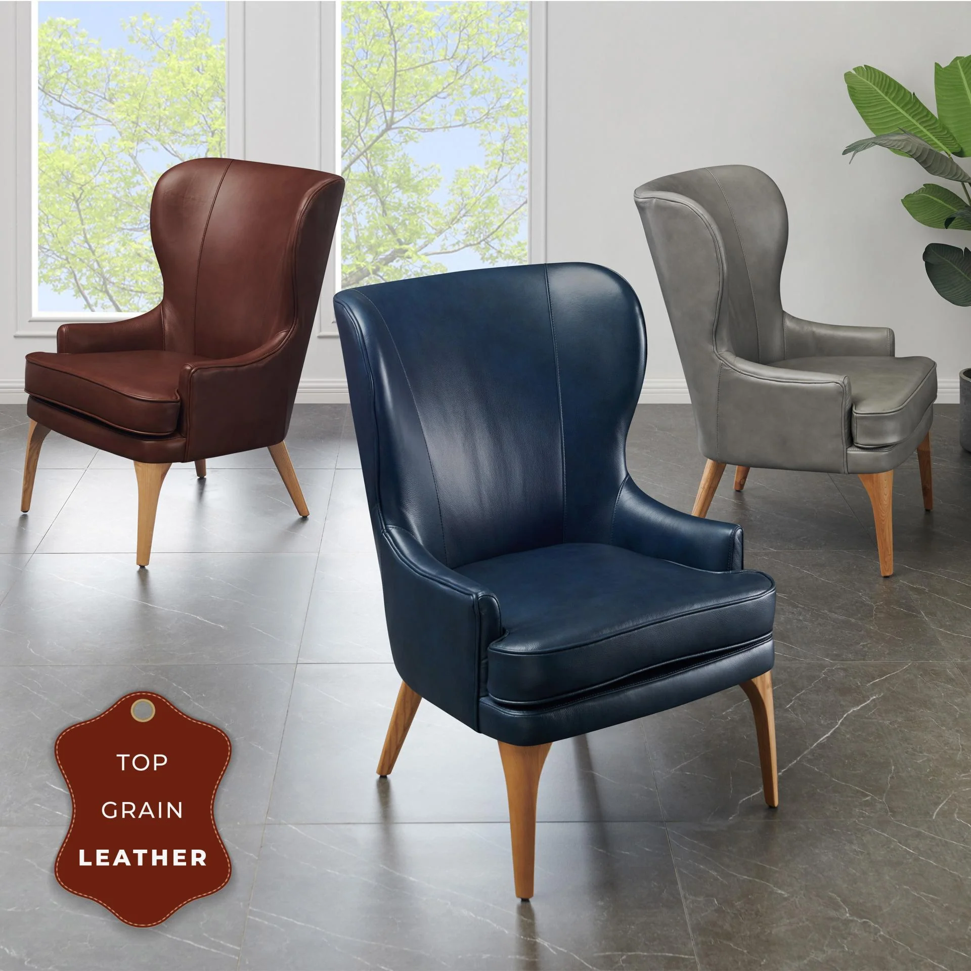 New Pacific Direct Bjorn Top Grain Leather Accent Chair 1900155-426 - Image 2