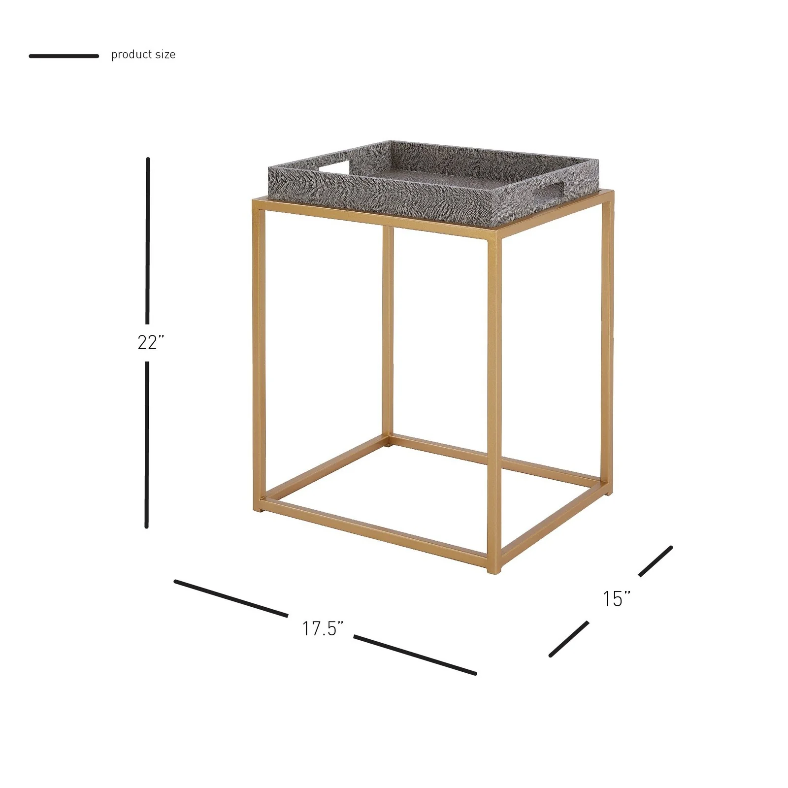 New Pacific Direct Feyre Faux Shagreen Removable Tray End Table 1600047 - Image 4