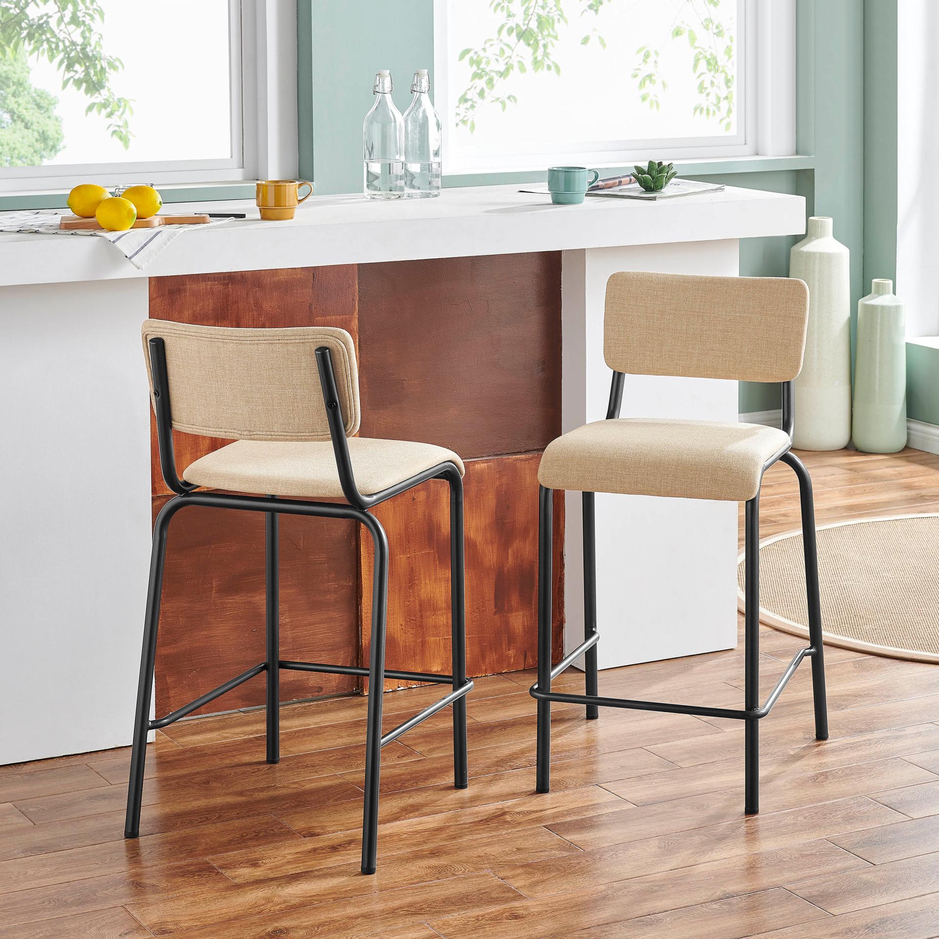 New Pacific Direct Lehman Fabric Counter Stool, (Set of 4) 9300099-532