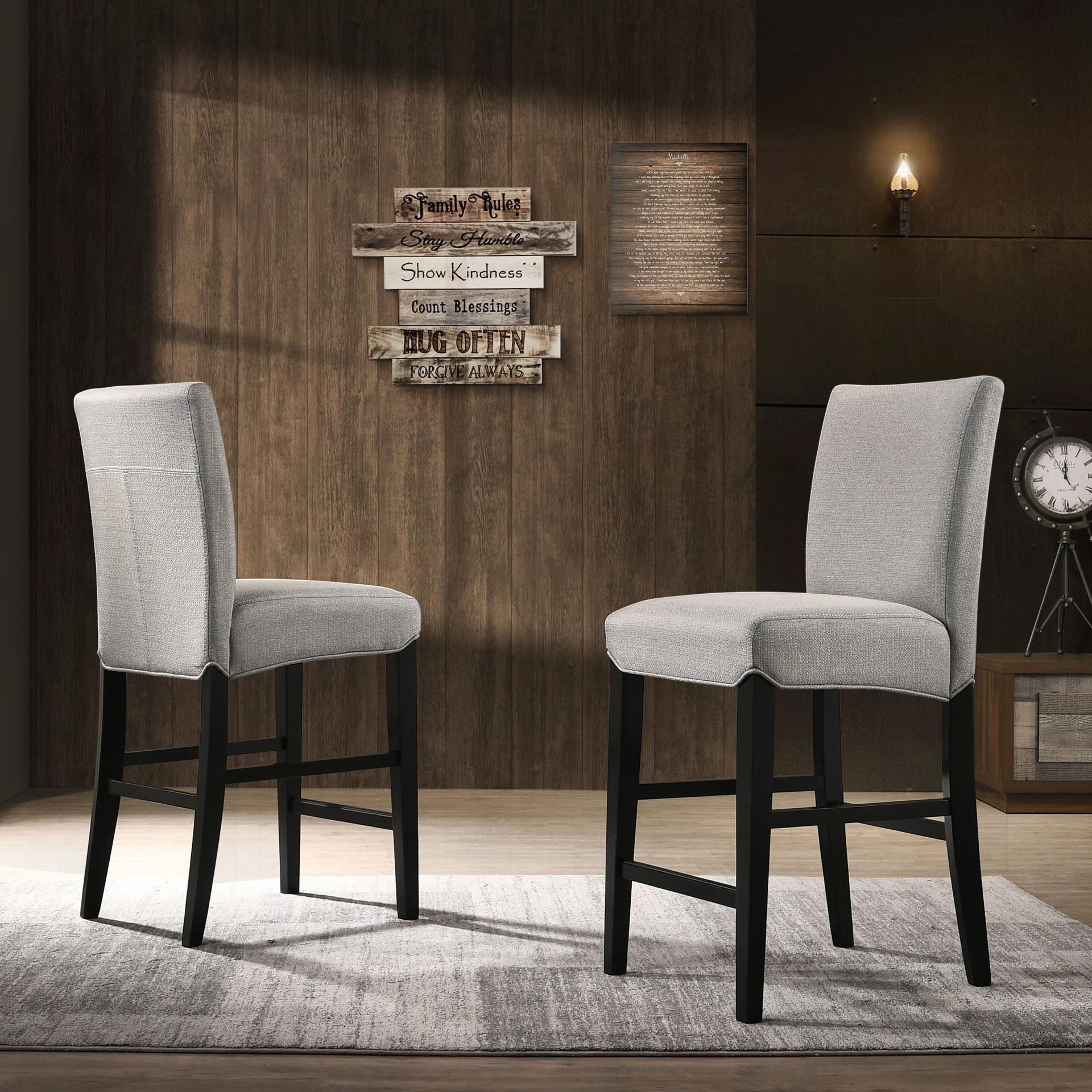 New Pacific Direct Levi Fabric Counter Stool, (Set of 2) 1390004-557