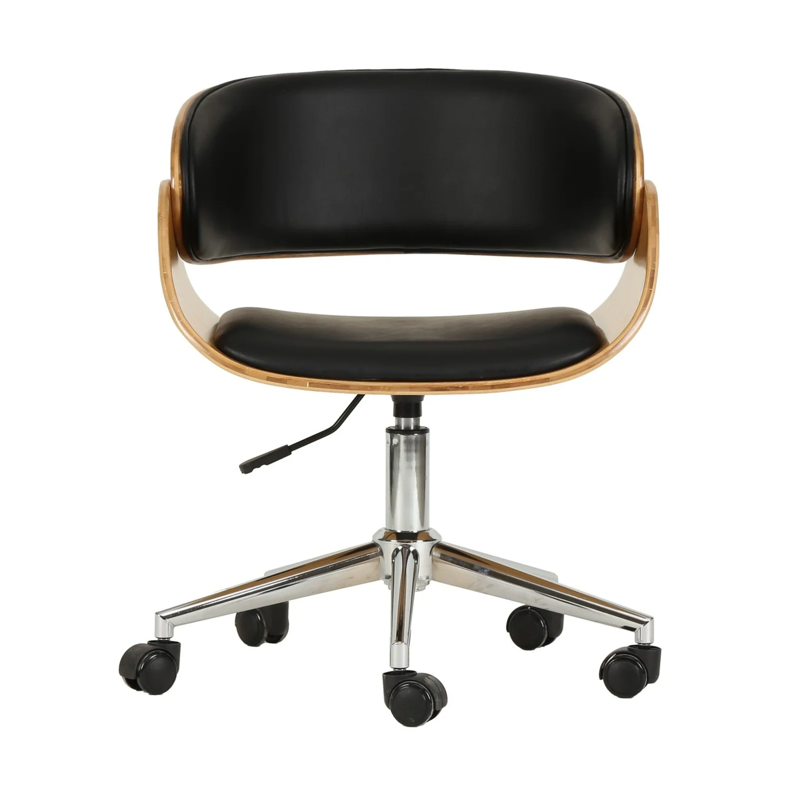 New Pacific Direct Lexie PU Leather Bamboo Swivel Office Chair 1160009-292N - Image 2