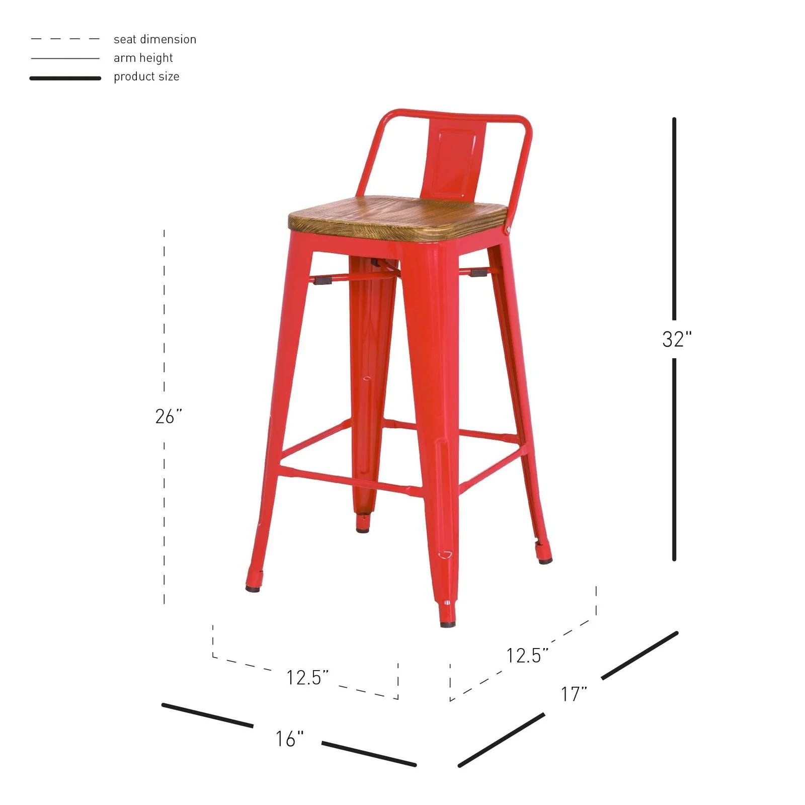 New Pacific Direct Metropolis Low Back Counter Stool, (Set of 4) 938533-R - Image 2