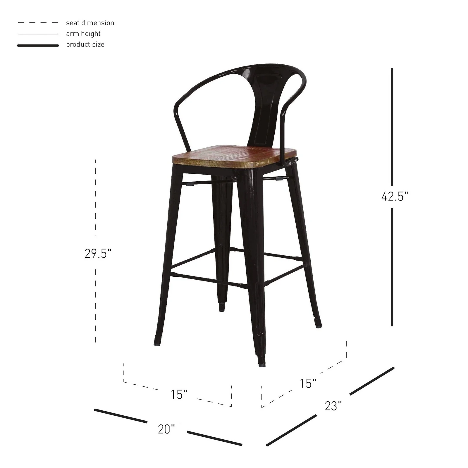 New Pacific Direct Metropolis Metal Bar Stool, (Set of 4) 938544-B - Image 3