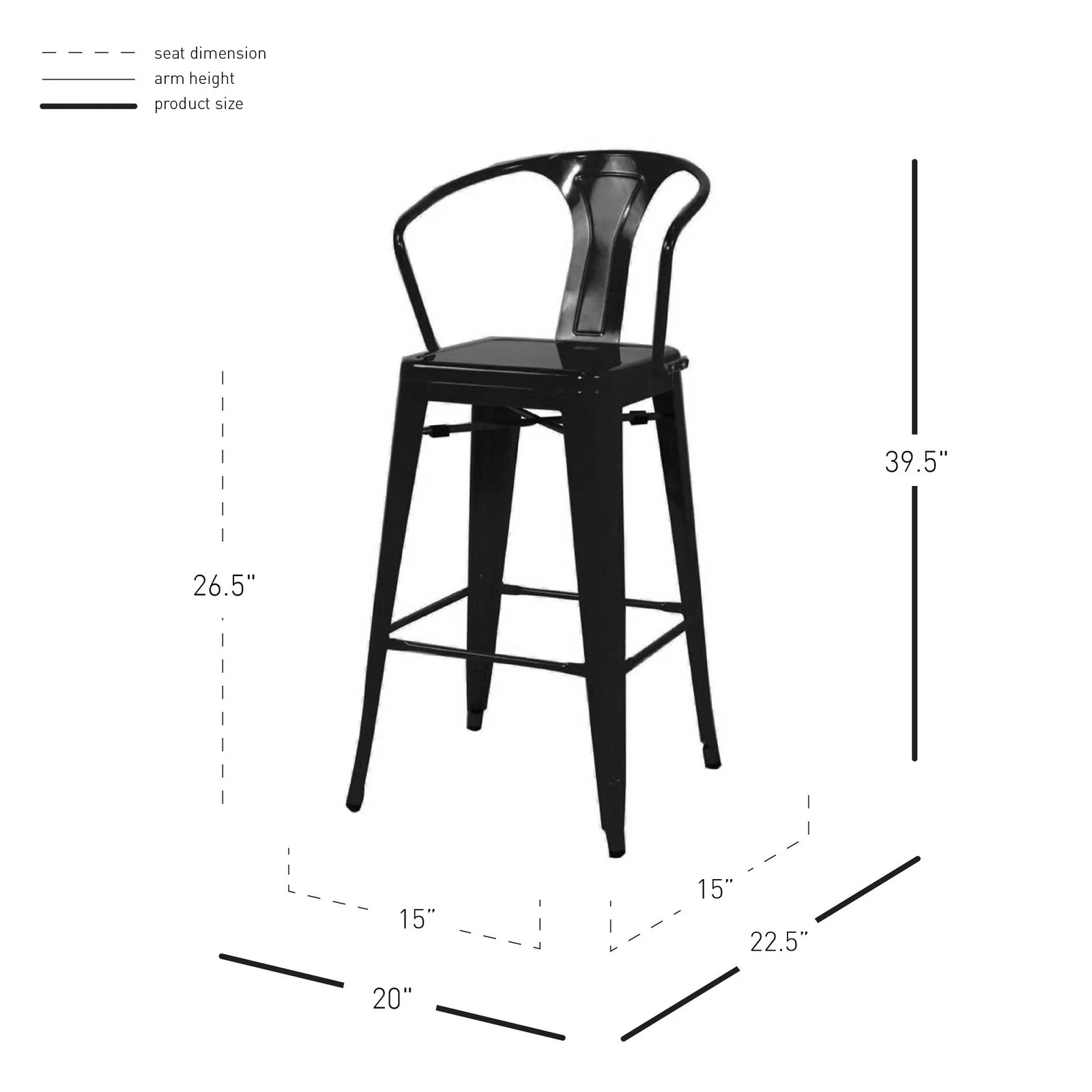 New Pacific Direct Metropolis Metal Counter Stool, (Set of 4) 938526-B - Image 3